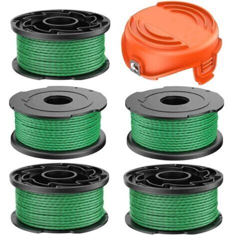 Bobine de fil pour Black et Decker GL7033 GL8033 GL9035 A6486 débroussailleuse sans fil 2,0 mm 6,1 m, Bobine de fil rechange Coupe Bordure pour Black and Decker A6486 (5 + 1pcs)