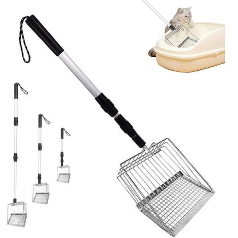 Scooper De Caca De Poulet Réglable 3 en 1, Pelle De Poulet Caca De Tamis Dé Tachable, Pelle à Litière pour Séparer Les Dé Jections Et Les Débris du Sable, pour Les Grosses Touffes De Fami