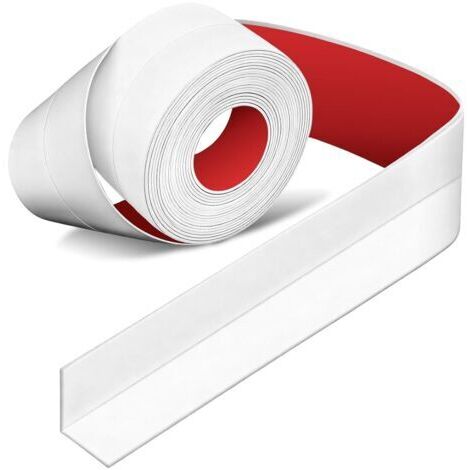 Joint Salle de Bain, Bande d'Étanchéité Autocollante - Ruban Adhésif Prêt-à-Poser en PVC Souple Anti-Moisissure - Joint Baignoire Douche/Évier (1, Blanc, 22)