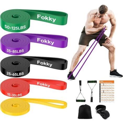 Elastique Musculation,5 Niveaux différents Élastique Musculation,Bande Elastique Musculation avec Poignées Ancre de Porte