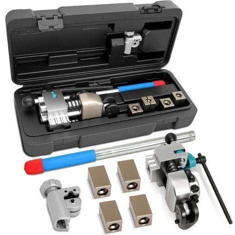 Outil à Sertir Professionnel pour Conduites de Frein, Sertissage Simple, Double et à Bulle à 45 degrés, avec Coupe-Tube, pour Tubes en cuivre de 3/16", 1/4", 5/16", 3/8" et 4,75 mm, Noir (1/5)