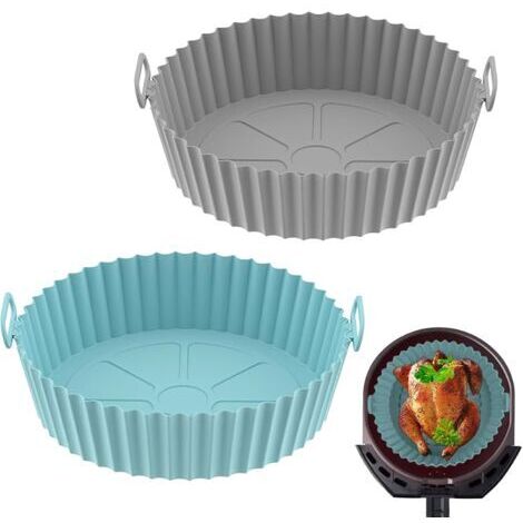 Lot de 2 moules en silicone pour friteuse à air, accessoires pour panier de friteuse à air, pour four à micro-ondes Philips Ninja Foodi Max Cosori Moulinex Tefal (1/5)