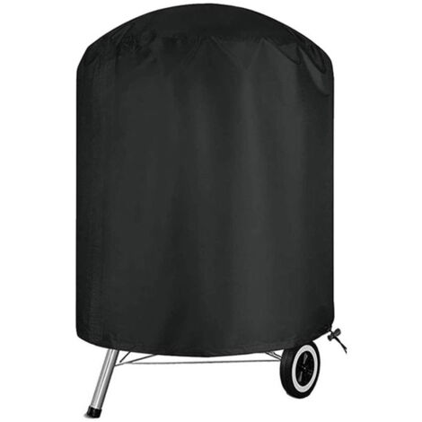 Housse Barbecue Exterieur Rond,Housse Barbecue Bâche Protection BBQ Anti-UV/Anti-l'eau,210D Oxford Bache Barbecue Exterieur Protection Ø61x72cm Housse Convient la Plupart des Grills Noir (1/5)