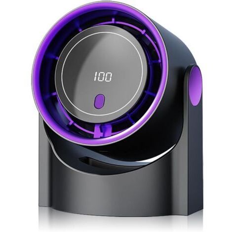 Ventilateur de table, 100 vitesses, ultra-silencieux, modes batterie et vitesse, affichage LED, grand angle de 180°, adapté au bureau, à la chambre, à la cuisine