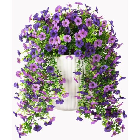 Fleurs artificielles suspendues pour décoration printanière extérieure, 2 pièces de fausses marguerites en soie réalistes pour extérieur, protection UV, décoration de porche, patio, fenêtre, cour