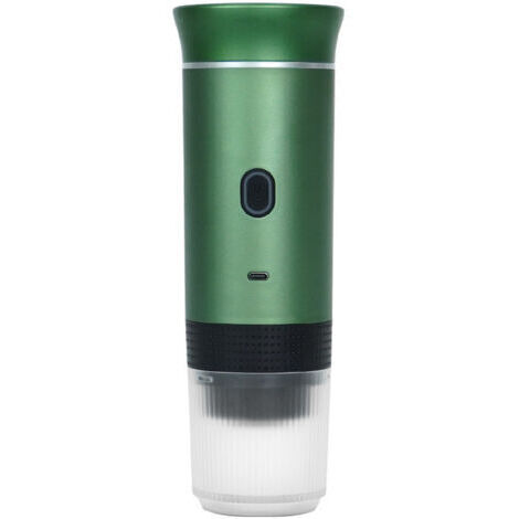 Cafetière portable de voyage, cafetière à piles, machine à expresso à une tasse pour camping, voiture, camping-car, randonnée, bureau, essentiels de cuisine, sans fil (vert) (1/5)