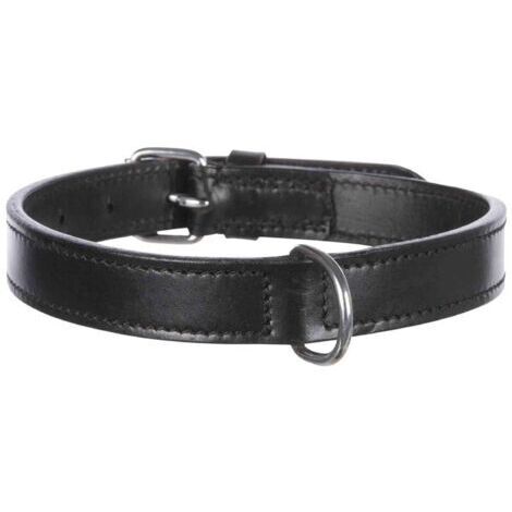 Collier en cuir, taille M, noir, 1 pièce