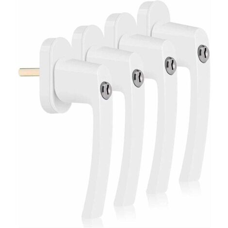 4Pcs Poignées de Fenêtre Verrouillables en Aluminium, Longueur de la Tige 35 mm avec 8 clés