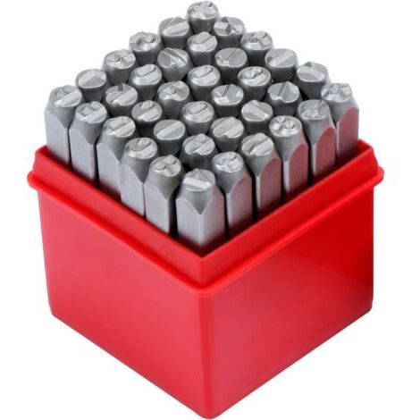 Jeu de 36 perforatrices métalliques pour lettres et chiffres, 6 mm (1/5)