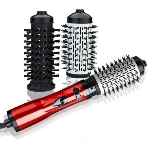 Brosse séchoir rotative – Brosse à cheveux pour sèche-cheveux électriques Brosse 3 en 1 pour sèche-cheveux Lisseur à 3 températures pour femmes et filles