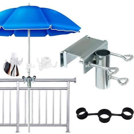 Support Parasol Balcon,Fixation Parasol Balcon,Attache Parasol Balcon,Pied de Parasol BalconFixation Parasol,Ajustement Maximal 5 cm