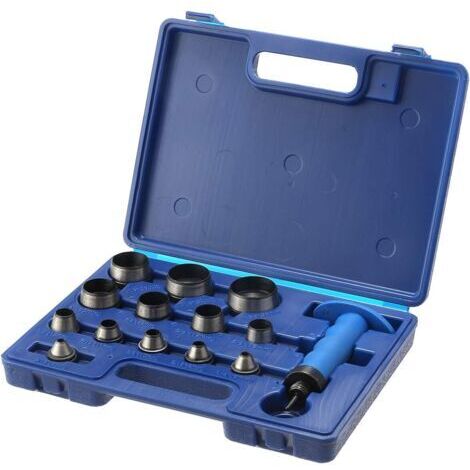 Jeu de 14 emporte-pièces creux, emporte-pièces professionnels pour cuir de 5 à 35 mm avec poignée de serrage pour le travail du cuir, les joints en caoutchouc pour ceintures, les bracelets de montre