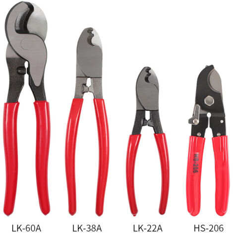Lot de 4 Jeu de coupe-fils pour électriciens, coupe-câbles électriques robustes, Coupe-câbles et coupe-fils pour électriciens, coupe-fils LK-60A /LK-38A/LK-22A/HS-206
