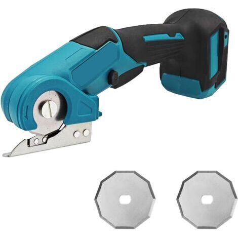 Ciseaux universels sans fil compatibles avec Makita 18 V (sans batterie), ciseaux électriques sans fil, cutter rotatif pour tissu, avec verrouillage de sécurité et 2 lames, profondeur de coupe de 6 mm (1/5)