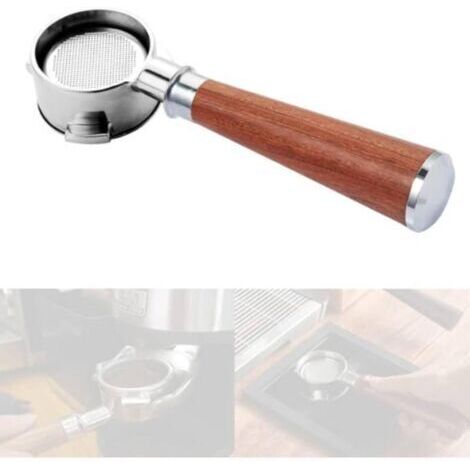 Filtre portable sans fond avec poignée en bois massif, diamètre 51 mm, compatible avec les machines italiennes EC0680 et EC0685/Tsannkuen/SMEG/allemandes SEVERIN KA5995 DEDICAARTE (1/5)