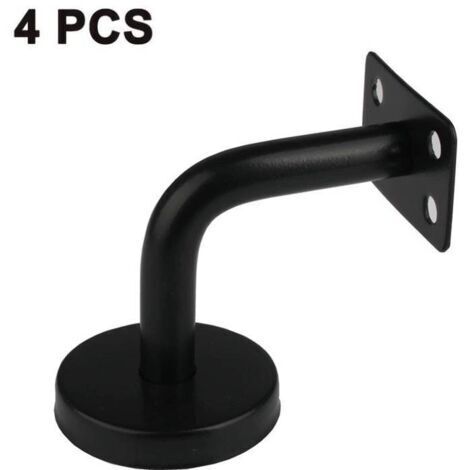 Lot de 4 supports de rampe en acier inoxydable pour escaliers muraux, fixation de rampe (noir)