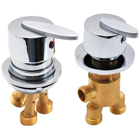 Sjqka – Mitigeur thermostatique de baignoire – Finition chrome – Laiton robuste – Double contrôle eau chaude/froide – Installation facile G1/2'