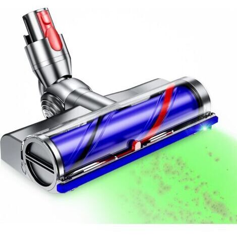 Brosse Compatible avec Aspirateur pour Dyson V7 V8 V10 V11 V15, Brosse Tête d'aspirateur Dyson Flexible et Pivotante à 180° avec Lampes LED pour Sols Durs et Moquettes