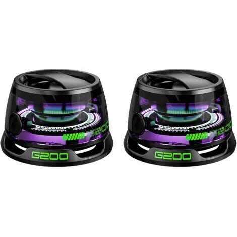 Haut-parleur Bluetooth magnétique multifonction G200 avec lumière colorée multicolore RVB et support de téléphone, haut-parleur Bluetooth Magbeat étanche pour voyage en plein air (noir + noir)