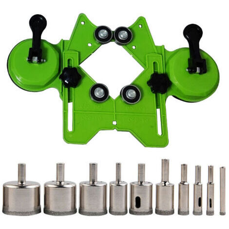 Scie à céramique, scie cloche pour carrelage Kit de scie avec double ventouse et guide de coupe, pour marbre et verre (1/5)