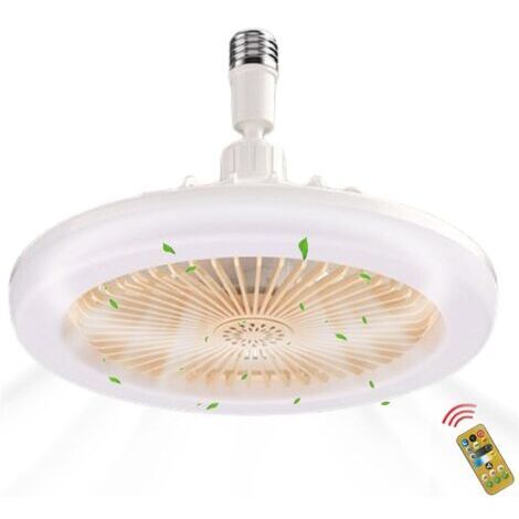 Ventilateur de plafond avec lumière, ventilateur de plafond, ventilateur de plafond 2 en 1 E27 avec télécommande lumineuse, ventilateur de plafond mince fermé, plafonnier avec ventilateur (1/5)