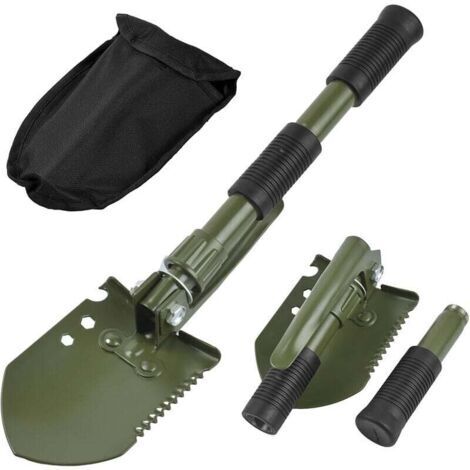 Pelle Camping Multifonctions, en Acier de Haute qualité Militaire Pelle Pliable avec Sac de Transport pour la Survie Camping en Plein air (1/5)