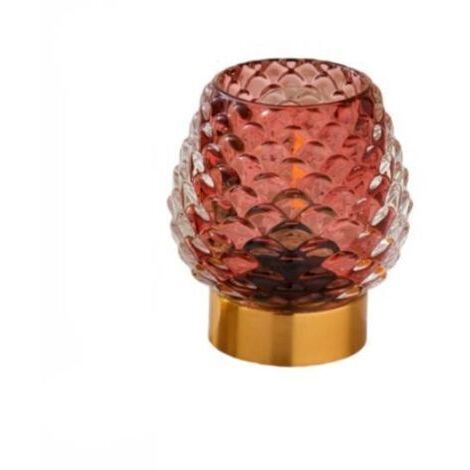 Petite lampe de table avec minuterie, lampe sans fil à piles avec ampoule LED, lampe en verre à piles pour chambre/salle de bain/cuisine/salle à manger, décoration d'angle de salon, lampe de chevet, r (1/5)