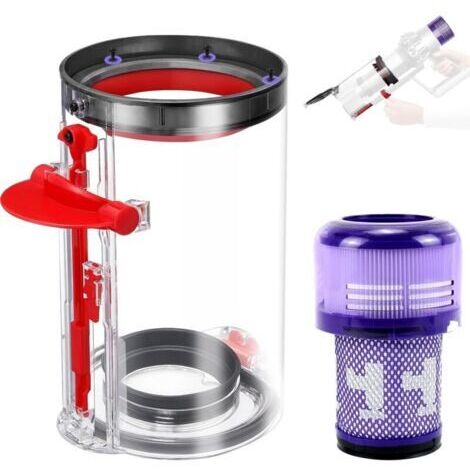 Bac à Poussière Transparent avec Filtre HEPA pour Dyson V11 V15 SV14 SV17, Réservoir Collecteur Accessoires de Rechange pour Dyson SV22 SV15 SV28 Pièces Détachées 970013-02 970013-03