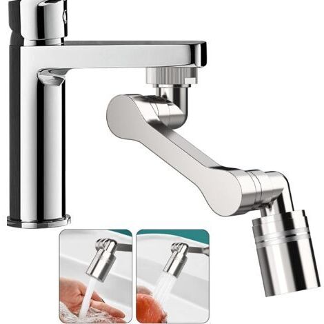 Bec rallonge de robinet 1440 degrés 2 modes pour robinets avec filetage extérieur de diamètre 20/22/24 mm