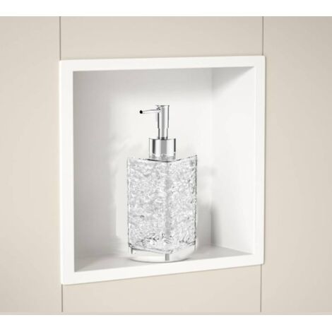 Niche de douche en acier inoxydable avec sous-bouteille premium blanche 320320125mm pas besoin de carrelage étagère de douche encastrée niche pour rangement de salle de bain montage mural