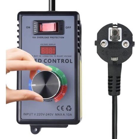 Régulateur de vitesse pour moteur 230 V, 15 A 4000 W, régulateur de tension, régulateur de tension en continu pour meuleuse d'angle, souffleur, perceuse à main, scie circulaire (10 A)