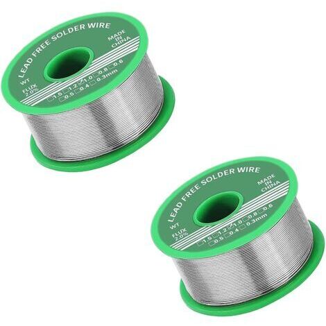 Lot de 2 résistances à souder 1,0 mm, sans plomb avec noyau de colophane, 50 g, convient pour la réparation de composants de soudage électroniques et électriques et pour le bricolage