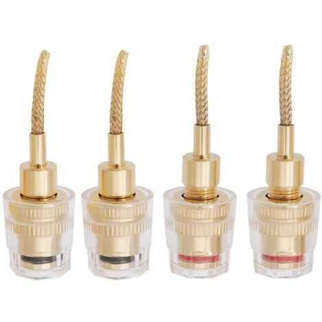 Lot de 4pcs Fiche Banane Enceinte, Fiches Banane Femelle de 4 Mm, Connecteur Tressé de 2 Mm, Connecteur Banane, Connecteur Banane Femelle 2mm pour Câble Adaptateur Hifi pour Audio (1/5)