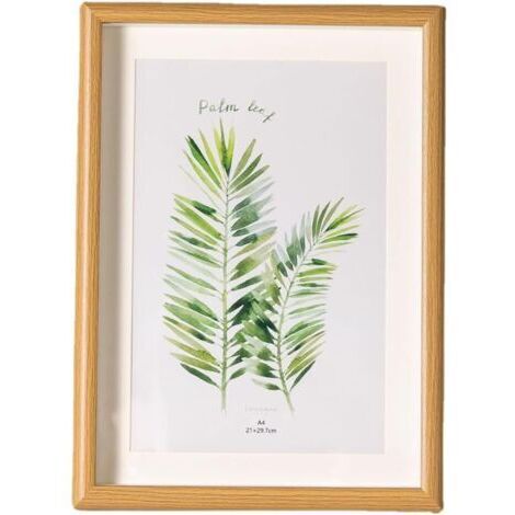 2 pièces Cadre en aluminium en bois, Cadre photo A4 fait à la main en bois, Cadre En Aluminium En Bois, Cadre photo Hama, cadre en bois de magasin pour montage mural ou affichage de table (1/5)