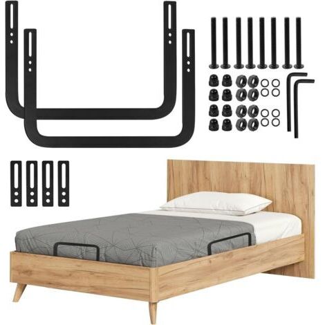 Arret Matelas, Cale Matelas pour Lits Massifs, Lattes, Tatamis, Lits Flottants et Sommiers, RéGlable Anti Glisse pour Matelas, Barre de Retenue de Matelas, Retenue de Matelas en Métal, 2 Pièces