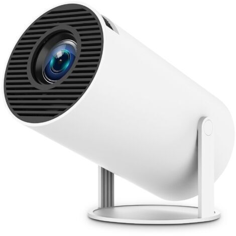 Projecteur vidéo 4K - Mini projecteur portable Android 11, Wi-Fi 6, Bluetooth 5.0, HD 1080p, avec correction automatique du trapèze vertical, rotation à 270°, compatible TV Stick, HDMI, USB, PS5 (blan