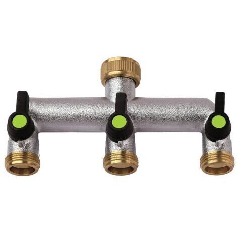 Vanne à trois voies 3/4" x 3/4", collecteur à trois voies, équipement d'irrigation de jardin (1/5)