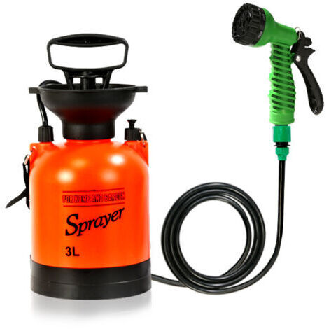 Douche de camping extérieure de 5 litres, portable, multifonctionnelle, douche de voyage, dispositif d'arrosage, dispositif de lavage de voiture, petit pulvérisateur, 18 x 18 x 42 cm (1/3)