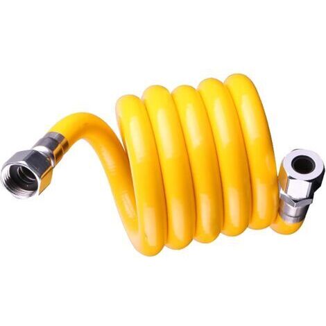 Tuyau flexible à gaz, 50 cm, tube de raccordement en acier inoxydable, conforme à la norme EN 15266, pour plaque de cuisson, cuisine et chaudière.