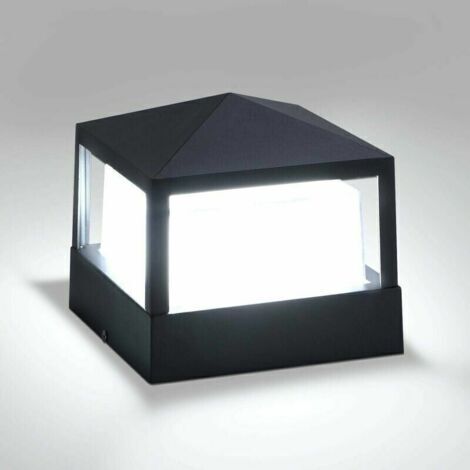 Spot encastré extérieur sur poteau, lampadaire, lampe de portail, lampe de colonne extérieure, lampe de villa, étanche IP65, en aluminium, pour jardin, pelouse, portail, clôture, entrée, blanc froid (1/5)