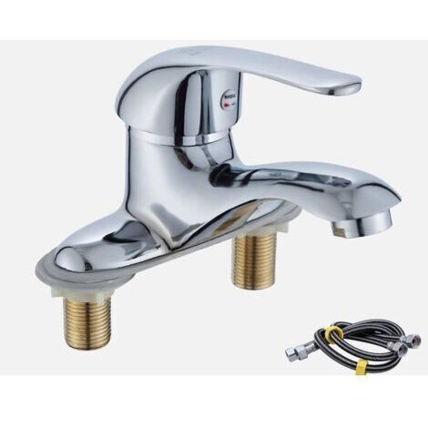 Robinet de salle de bain, mitigeur, chromé, robinet cascade moderne pour lavabos, salle de bain (1/5)