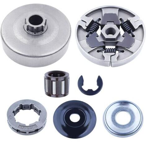 Kit de pignon de tambour d'embrayage 3/8"-7 pour tronçonneuse Stihl MS660 066 064 MS640 MS661, pièces de rechange avec rondelle, clip de type E, roulement à aiguilles
