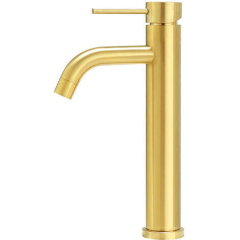 Robinet de lavabo de salle de bain moderne, mitigeur de lavabo, robinet de toilette haut à poignée unique et trou unique (doré) (1/3)