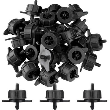 Lot de 50 goutteurs auto-équilibrés de 4 litres par heure avec régulation de pression : goutteurs pour plantes individuelles en pots de différentes hauteurs, débit d'eau constant de 0,5 à 3,5 bars