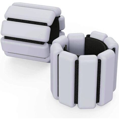 Lot de 2 poids réglables pour poignets et chevilles, pour exercices, marche, jogging, yoga, aérobic, Pilates, fitness (gris)