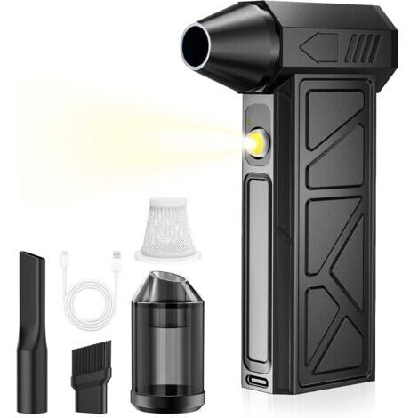 Electric Air Duster Mini souffleur à poussière sans fil 100 000 tr/min 4 vitesses réglables avec batterie de 4000 mAh pour ordinateur, clavier, extérieur, maison et voiture (modèle standard)