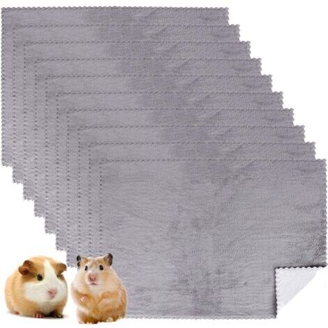 Lot de 10 tapis pour rongeurs - Imperméables - Pour cochon d'Inde - Lavable - Absorbant - Pour petits animaux, hamsters, chiots, chats - 35 x 75 cm