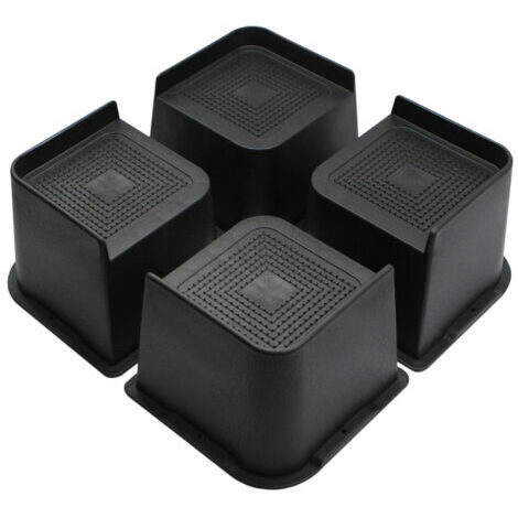 Rehausseurs de meubles, lot de 4, 10,2 cm, forme en L, blocs de surélévation pour lit, canapé, bureau, table, étagère, rehausseurs de chaises, rehausseurs de canapé, supports de levage pour meubles ju (1/5)