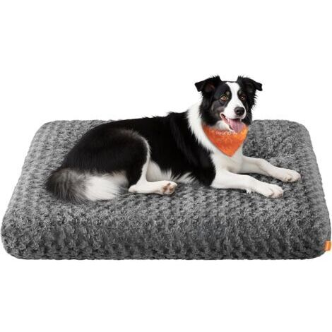 Feandrea Panier pour Chien, Taille XL, pour Grands Chiens, Lit pour Animaux, Tissu Peluche, 110 x 73 cm, Rembourrage Doux, Lavable, Antidérapant, Gris Ardoise PGW293GN01 (1/5)