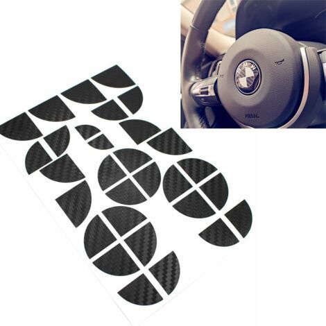 Autocollants pour Logo BMW, Noir Brillant Autocollants Coins D’emblème Compatible avec BMW Capot de Voiture ou de Moto